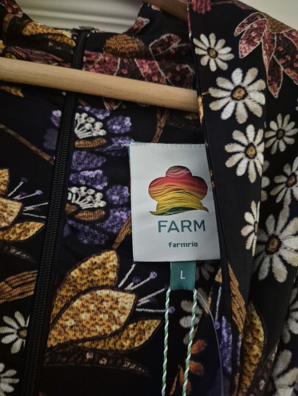 FARM Rio Black Maxi Dress with Yellow, Purple & Cream Florals. Black LILI - Picture 3 of 6